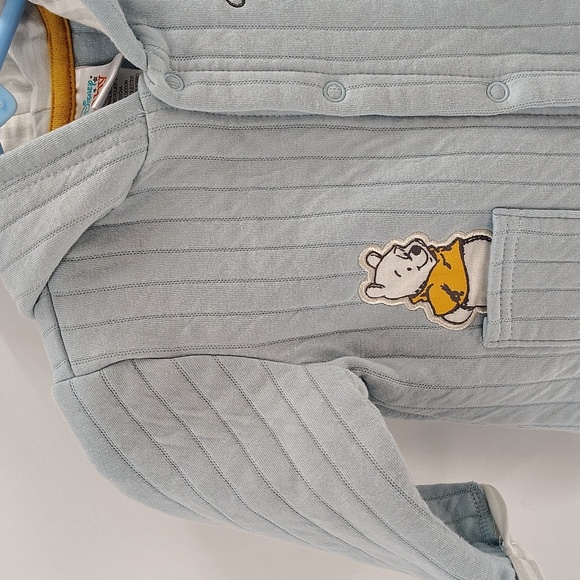 Disney Baby Snap Up Jacket Quilted Winnie The Pooh With Hood Multiple Sizes - Picture 2 of 6